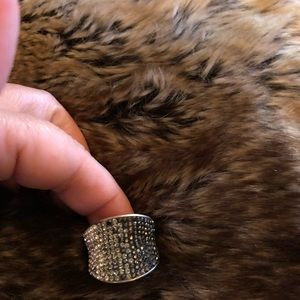 Real silver druzy ring. Black and clear stones.